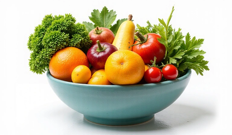 Miska plná čerstvého ovoce a zeleniny
